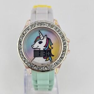 Unicorn Kids Digital Watch 35MM Multicolor Plastic Bands New Battery
